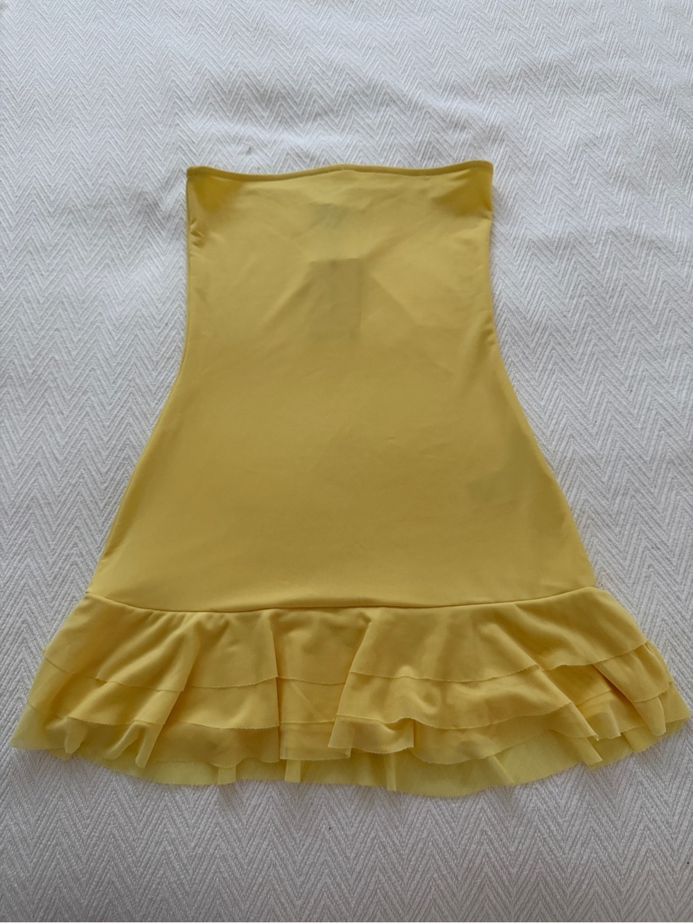 Edikted Lemon Yellow A-Line Skirt with Ruffle Hem
